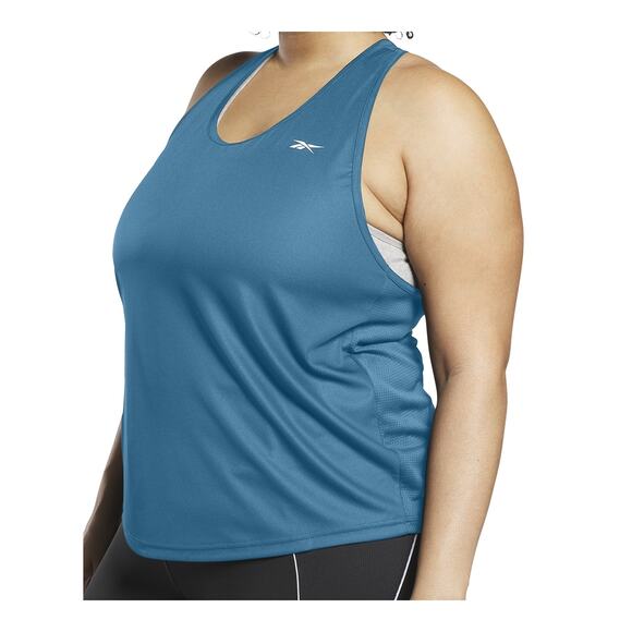 Reebok Plus Size Identity  Mesh Sleeveless Tank Top Size 1X Steely Blue NWT - Picture 1 of 5